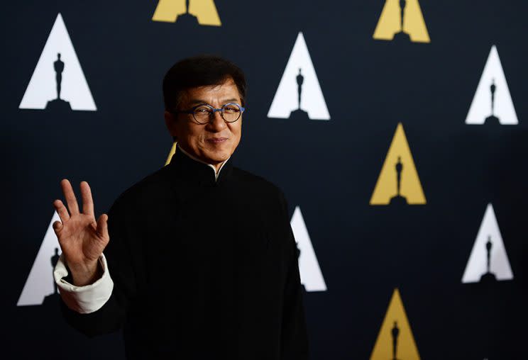 Jackie Chan was honored at the Academy of Motion Picture Arts and Sciences’ 8th Annual Governors Awards in 2016. (Photo: Getty Images)