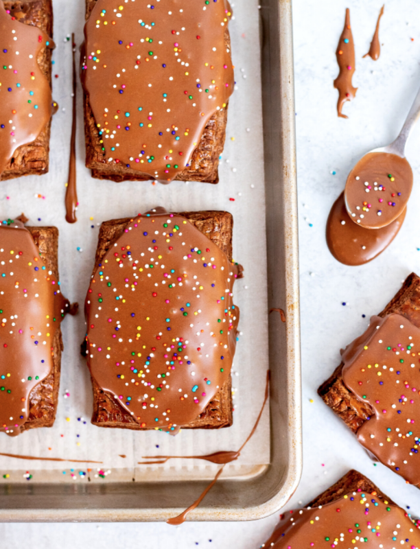 <p>Josh is Baking</p><p>Flaky chocolate pop tarts stuffed with a seriously fudgy brownie filling and topped with a chocolate glaze! Triple the chocolate, triple the drool.</p><p><strong>Get the recipe: <a href="https://joshisbaking.com/chocolate-fudge-brownie-pop-tarts/" rel="nofollow noopener" target="_blank" data-ylk="slk:Chocolate Fudge Brownie Pop Tarts;elm:context_link;itc:0;sec:content-canvas" class="link "><em>Chocolate Fudge Brownie Pop Tarts</em></a></strong></p>