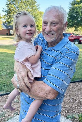 <p>Megan Clark</p> Kate Clark with Albert "Buddy" Brister on first day of school