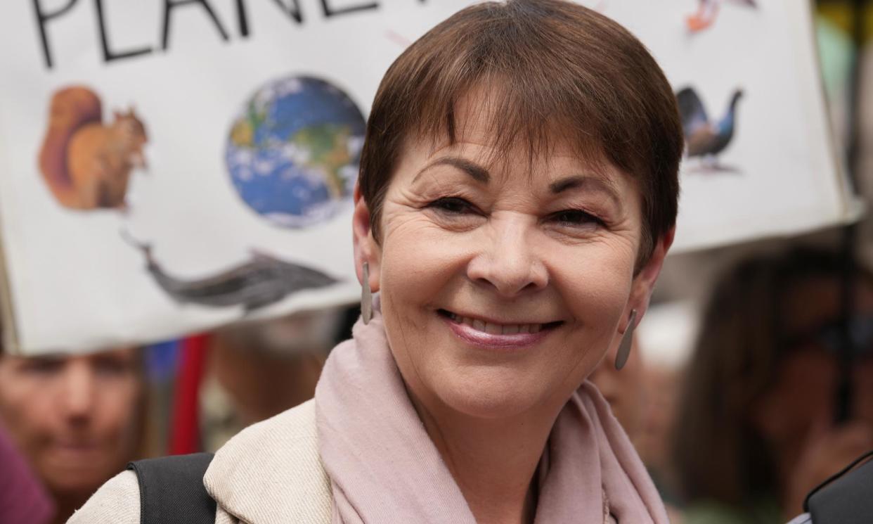 <span>‘Green policy is actually social justice policy, it’s one and the same thing.’ Caroline Lucas on the Restore Nature Now march in London last weekend.</span><span>Photograph: Maja Smiejkowska/EPA</span>