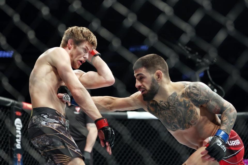 Topuria en route to a submission win over Bryce Mitchell in December (Getty Images)