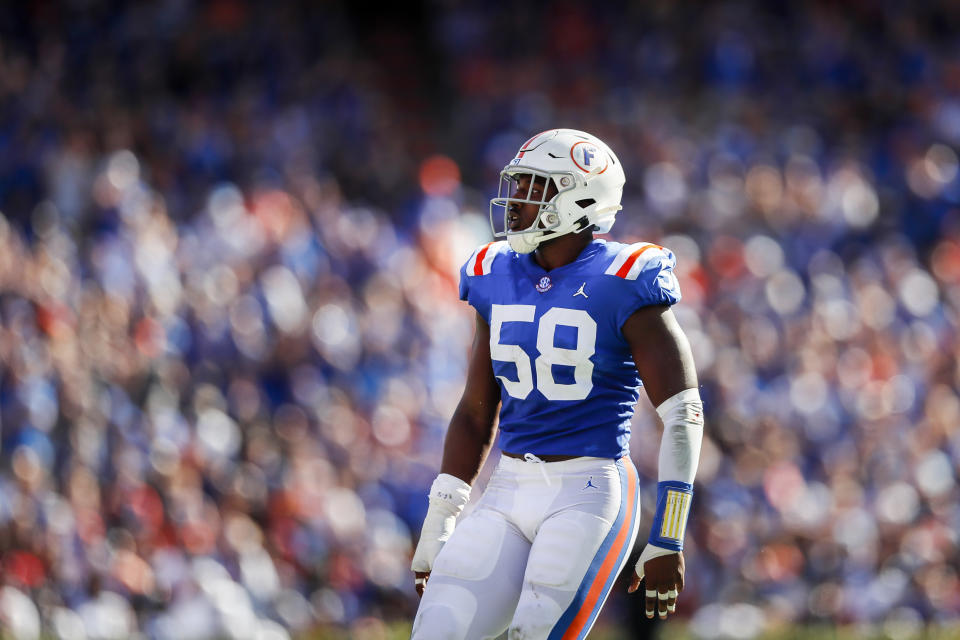 Florida EDGE Jonathan Greenard made the most of his one season in Gainesville. (Photo by James Gilbert/Getty Images)