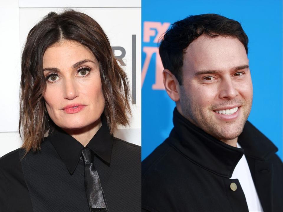 Idina Menzel (left) and Scooter Braun (Getty Images)
