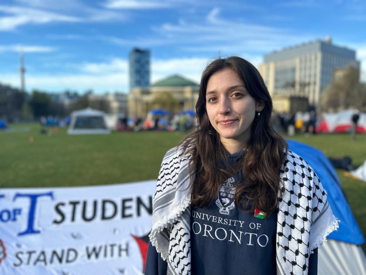 Erin Mackey, a University of Toronto student participating in the protest. (Meagan Fitzpatrick/CBC - image credit)