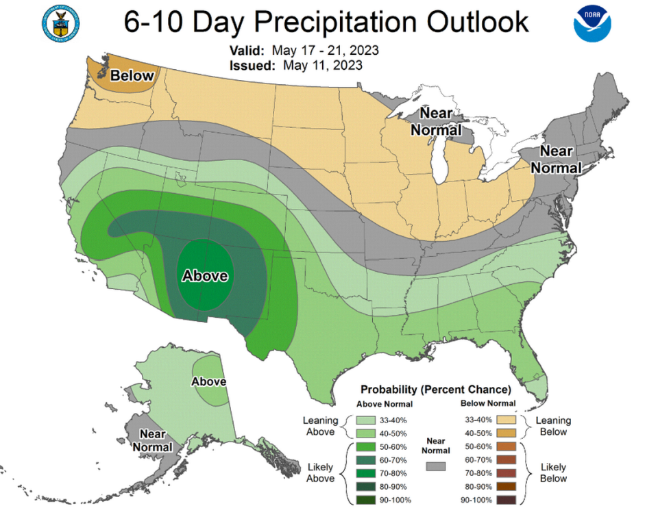 Boise is on the cusp of average to above-average precipitation for the next 6-10 days.