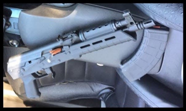 Investigators seized this AK47 pistol from a Corvette that convicted drug dealer Branden Smith was in on the day of his 2017 arrest outside a Detroit drug house. He was sentenced to 20 years in prison on June 29, 2023 for distributing drugs out of that house, including a lethal elephant tranquilizer.