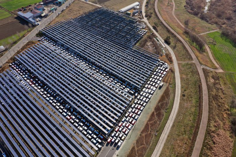 South Korean nationwide strike by truckers, in Hampyeong County