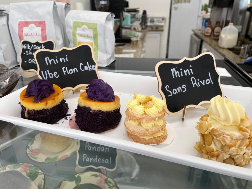 Filipino desserts at Líkhâ Art Cafe in Hawthorne. The sunny, art-filled coffee shop opened July 11. Photographed July 17, 2023