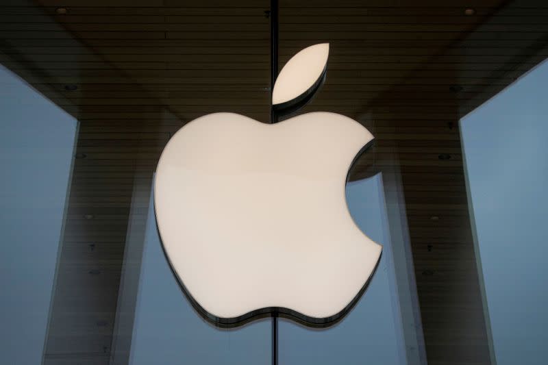 FILE PHOTO: The Apple logo is seen at an Apple Store in Brooklyn, New York, U.S.