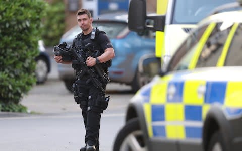 Police presence near Paradise Square where armed police are locked in a stand-off with a gunman after a shootout in Oxford city centre - Credit: Steve Parsons/PA