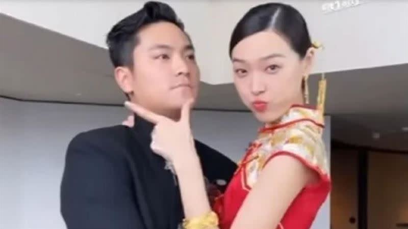 張艾嘉獨子王令塵（Oscar）與29歲的中國超模游天翼結婚。（圖／翻攝IG）