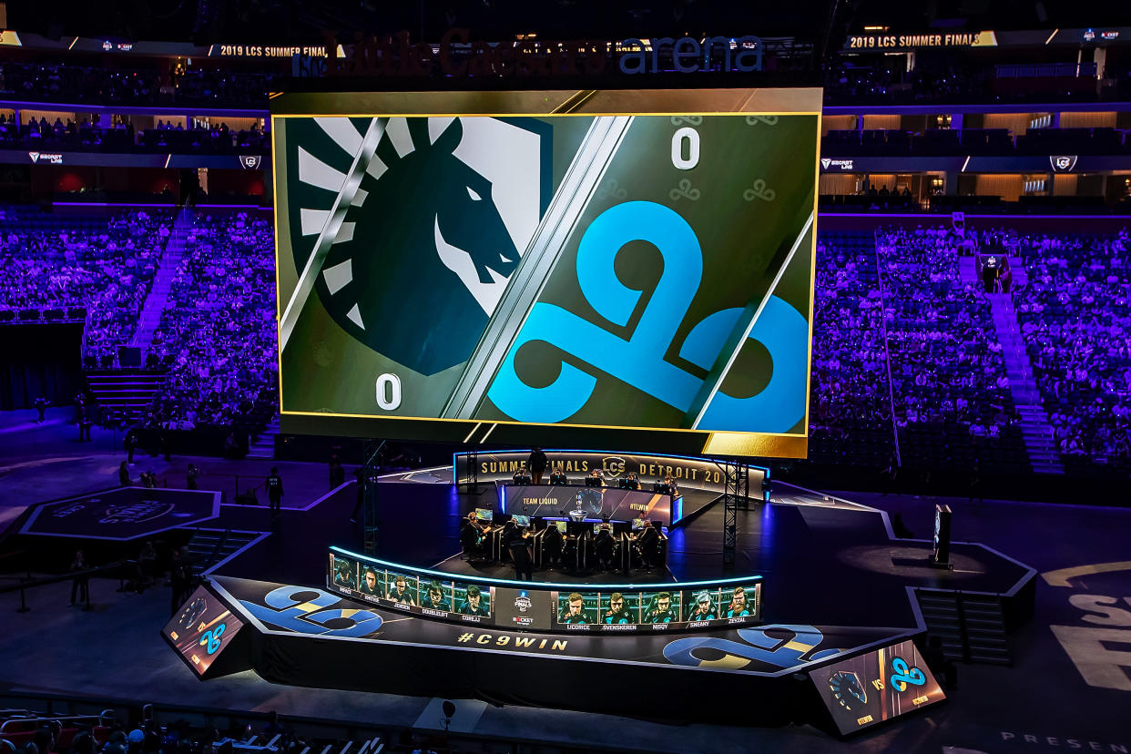 DETROIT, MI - AUGUST 25: Opening ceremonies during Day-2 of the 2019 LCS Summer Finals between Team Liquid and Team Cloud9 at Little Caesars Arena on August 25, 2019 in Detroit, Michigan. (Photo by Dave Reginek/Getty Images)