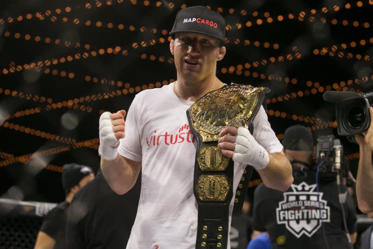 Justin Gaethje knocked out Michael Johnson Friday in the main event of The Ultimate Fighter 25 Finale at T-Mobile Arena in Las Vegas. (Getty Images file photo)