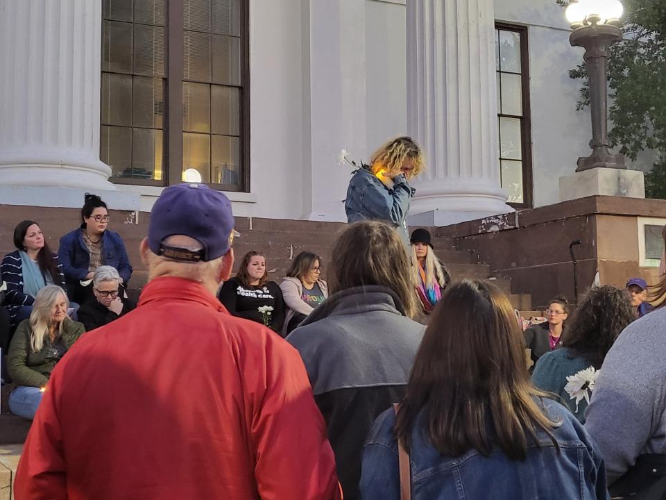 People gathered outside Wilmington City Hall in January to mourn the presumed death of KC Johnson. On Tuesday, Wilmington police confirmed the body found in Georgia is Johnson.