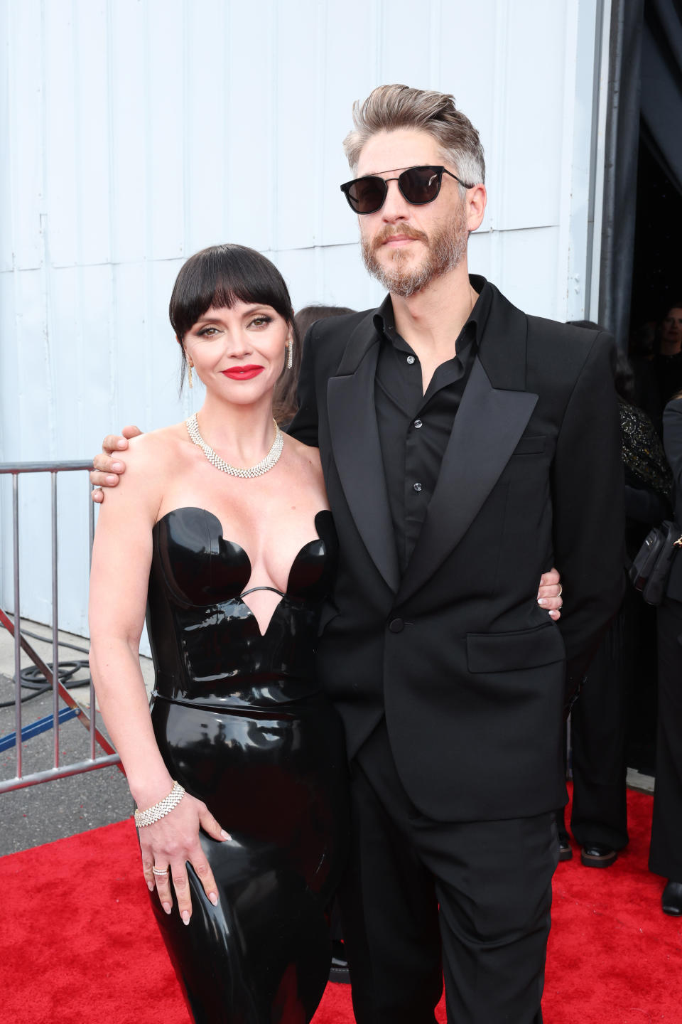 SANTA MONICA, CALIFORNIA - JANUARY 14: (L-R) Christina Ricci and Mark Hampton attend the 29th Annual Critics Choice Awards at Barker Hangar on January 14, 2024 in Santa Monica, California. (Photo by Monica Schipper/GA/The Hollywood Reporter via Getty Images)