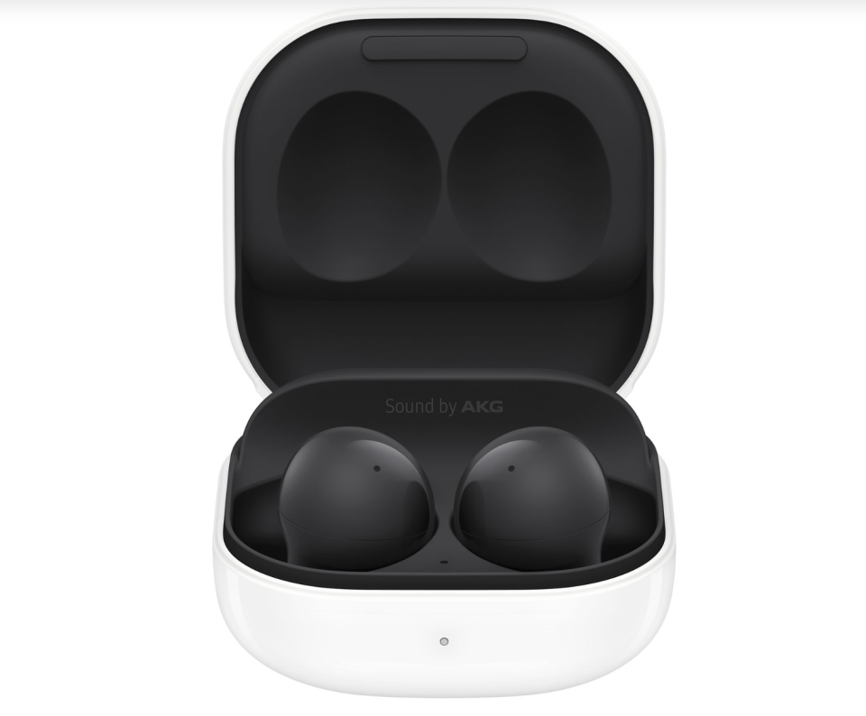 the Samsung Galaxy Buds2 in an open case