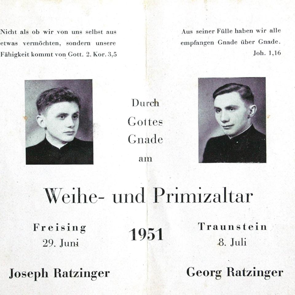 The brothers (Georg on the right) celebrated their first Masses in 1951 - AP