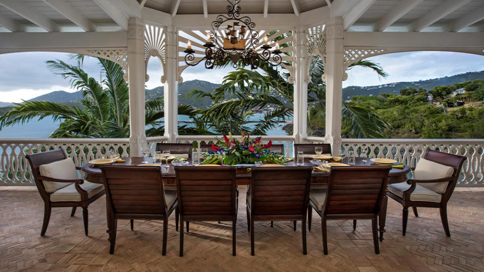 The outdoor dining table at the main residence. - Credit: Don Hebert