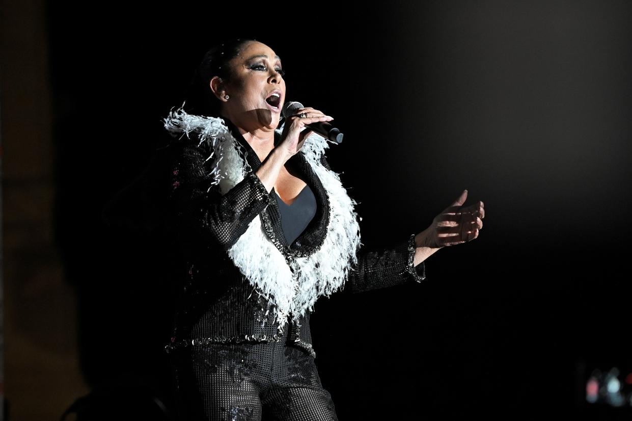 MADRID, SPAIN - JULY 09: Isabel Pantoja on stage at Madrid LGBTIQ Pride 2022 on July 8, 2022 in Madrid, Spain. (Photo By Francisco Guerra/Europa Press via Getty Images)