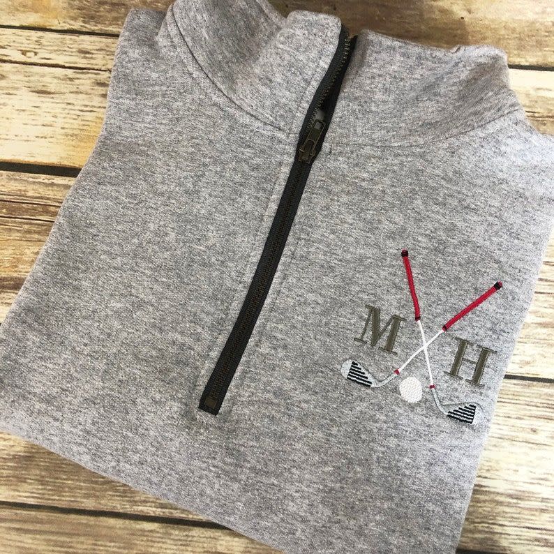 6) Personalized Quarter Zip Pullover Sweatshirt