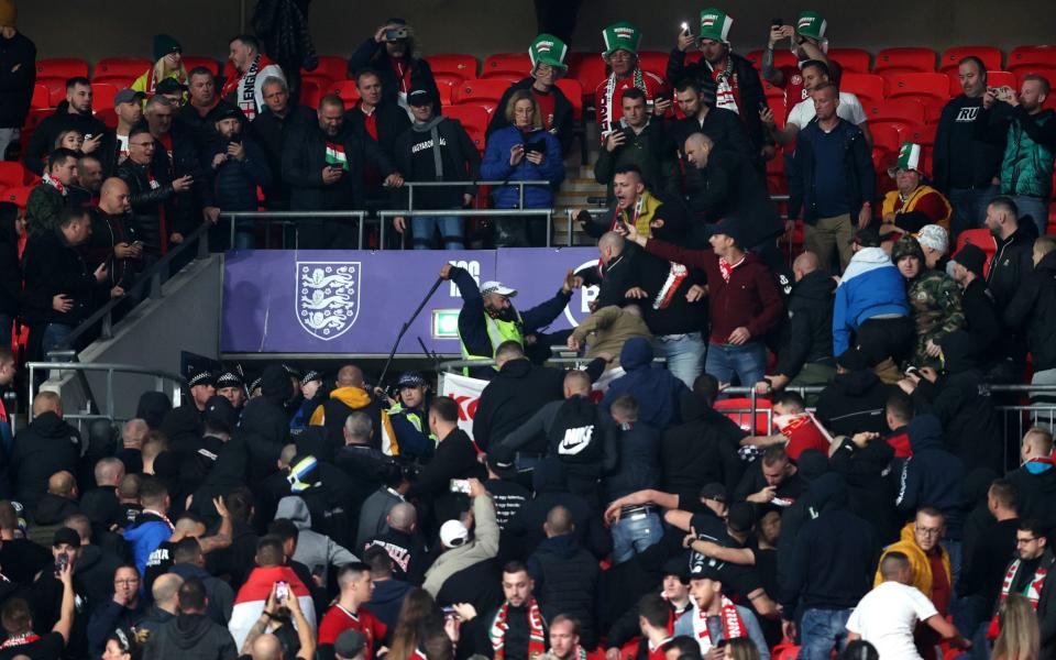 Hungary fans clash with police at Wembley - GETTY IMAGES