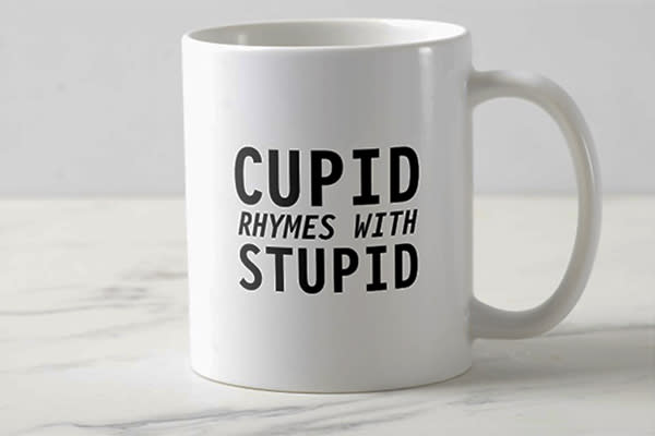 <p>Las tazas siempre son un buen regalo, porque además la puede presumir hasta en la oficina, como esta que lee “Cupido rima con estúpido”. La puedes encontrar en <em>Zazzle </em>por 14.95 dólares. Foto: <em><a rel="nofollow noopener" href="https://www.zazzle.com/taza_de_cafe_rimas_del_cupid_con_estupido-168725374721128166?lang=es" target="_blank" data-ylk="slk:zazzle.com;elm:context_link;itc:0;sec:content-canvas" class="link ">zazzle.com</a></em> </p>