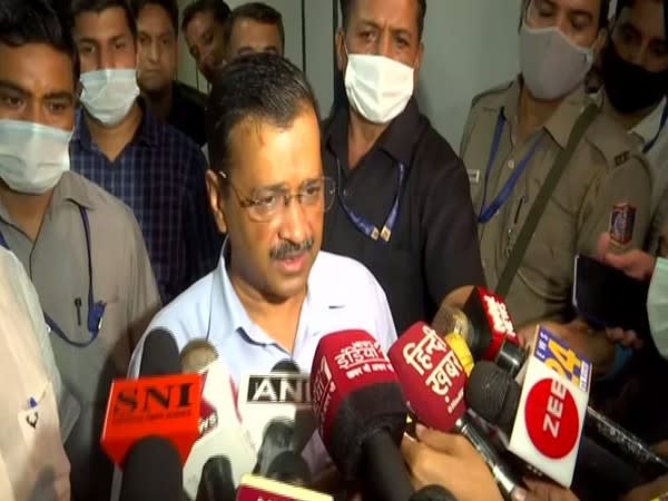 Delhi Cheif Minister Arvind Kejiwal addressing media on Monday. 