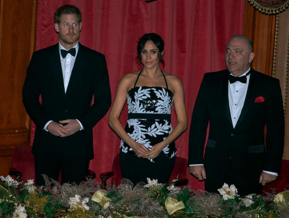 Harry and Markle attend the 2018 Royal Variety Performance (PA)