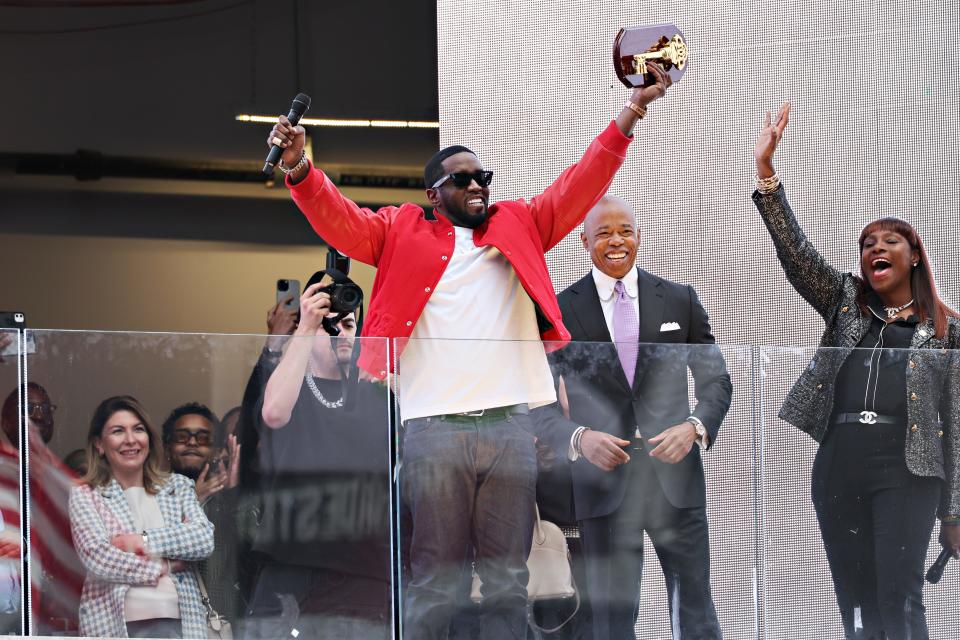 Sean "Diddy" Combs receives the key to New York City on Sept. 15, 2023. In June 2024, the key was revoked by Mayor Eric Adams' office.