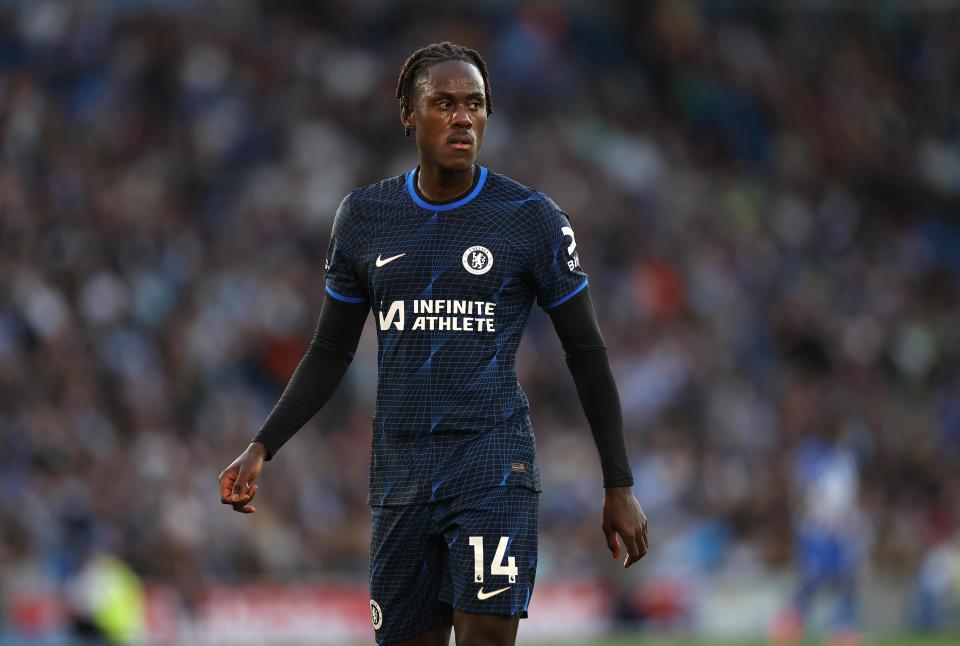 BRIGHTON, ENGLAND – MAY 15: Trevoh Chalobah of Chelsea reacts during the Premier League match between Brighton & Hove Albion and Chelsea FC at American Express Community Stadium on May 15, 2024 in <a class="link " href="https://sports.yahoo.com/soccer/teams/brighton/" data-i13n="sec:content-canvas;subsec:anchor_text;elm:context_link" data-ylk="slk:Brighton;sec:content-canvas;subsec:anchor_text;elm:context_link;itc:0">Brighton</a>, England. (Photo by Ryan Pierse/Getty Images)