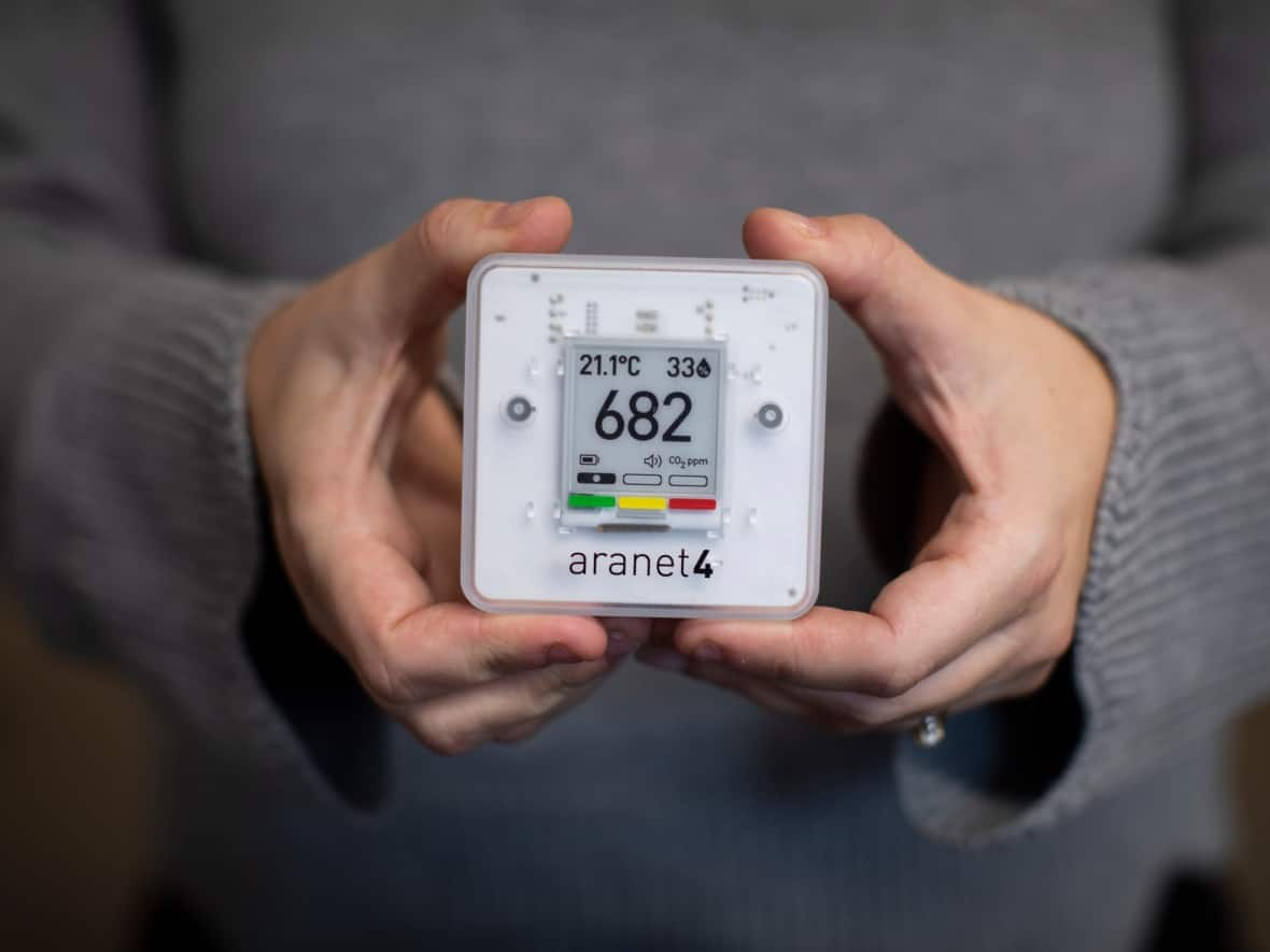 Edmonton Public Library is joining a growing list of libraries across the country that are lending out CO2 monitors to the public. (Ben Nelms/CBC - image credit)