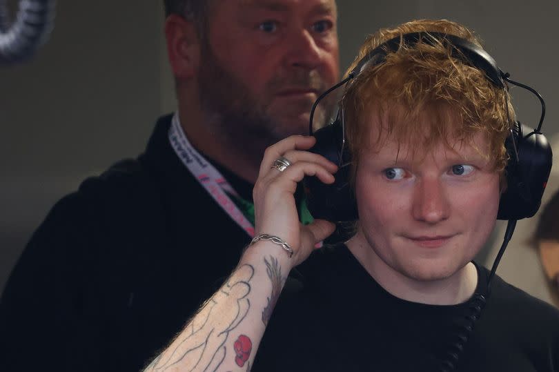 Ed Sheeran attends the Formula 1 Miami Grand Prix at Miami International Autodrome