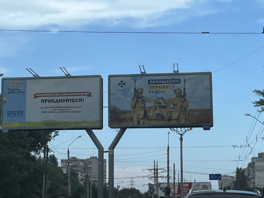 <span><em>Billboards in Odesa, Ukraine. (Laura Kelly/The Hill)</em></span>