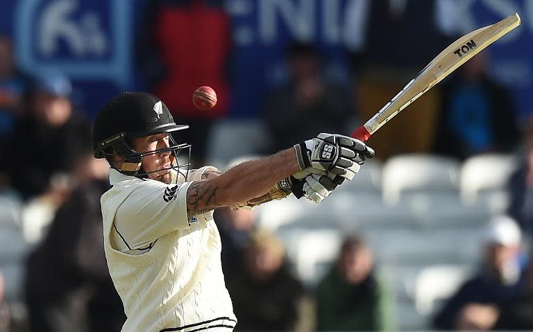 New Zealand's Luke Ronchi bats on the first day of the second cricket Test match between England and New Zealand at Headingley in Leeds, northern England, on May 29, 2015