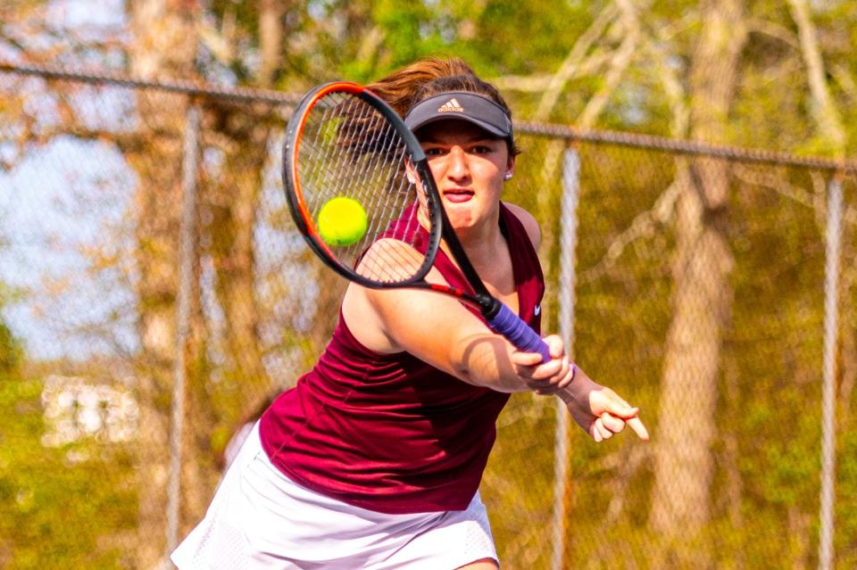 A transfer from Old Rochester, Charlotte Sisson was a welcome addition to the Spartans' tennis team this spring.