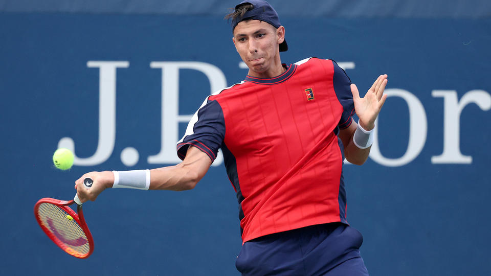 Alexei Popyrin has moved on to the second round of the US Open. (Photo by Matthew Stockman/Getty Images)