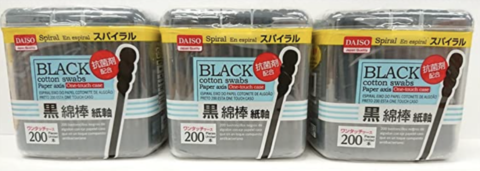 Spiral Black Cotton Swabs. PHOTO: Amazon