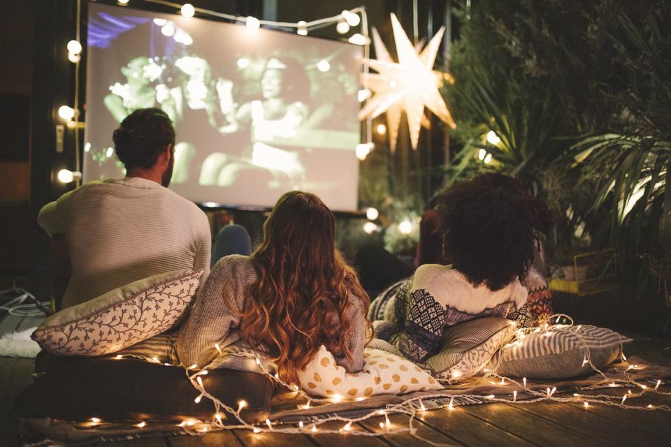 <p>All you need is a project, a blank wall or sheet, and your favorite movie for a cinema experience just like the movies. Don't forget the popcorn!</p><p><a class="link " href="https://www.amazon.com/TMY-Projector-Supported-Projection-Compatible/dp/B082F13J55/ref=sr_1_3?crid=MTRSFX75K4WR&keywords=projector&qid=1642693383&sprefix=projector%2Caps%2C263&sr=8-3&tag=syn-yahoo-20&ascsubtag=%5Bartid%7C10050.g.30445302%5Bsrc%7Cyahoo-us" rel="nofollow noopener" target="_blank" data-ylk="slk:SHOP PROJECTORS;elm:context_link;itc:0;sec:content-canvas">SHOP PROJECTORS</a></p>