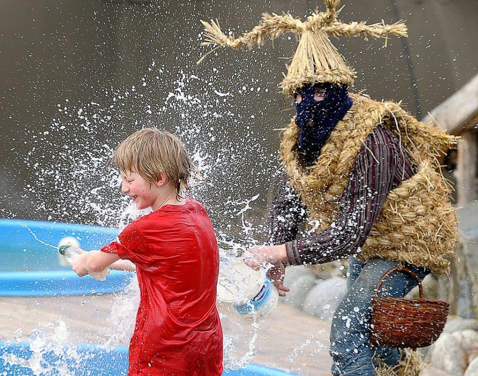 easter traditions around the world water fight