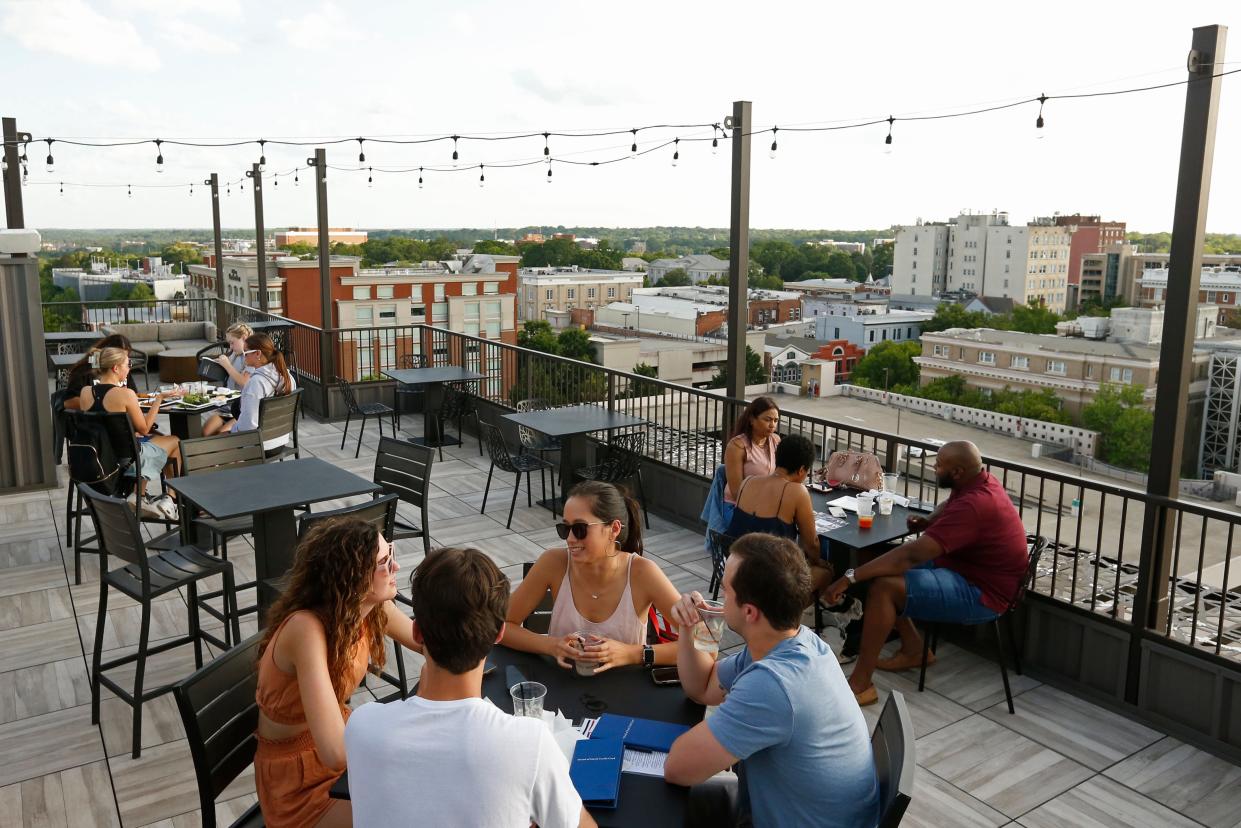 Hybar, the rooftop bar at the downtown Hyatt Place Athens hotel, on Tuesday, May 3, 2022.