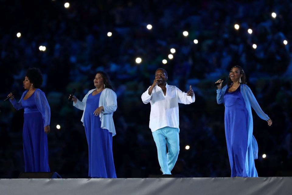 <p>Singer Marthinho Da Vila performs during the Closing Ceremony on Day 16 of the Rio 2016 Olympic Games at Maracana Stadium on August 21, 2016 in Rio de Janeiro, Brazil. (Photo by Ezra Shaw/Getty Images) </p>