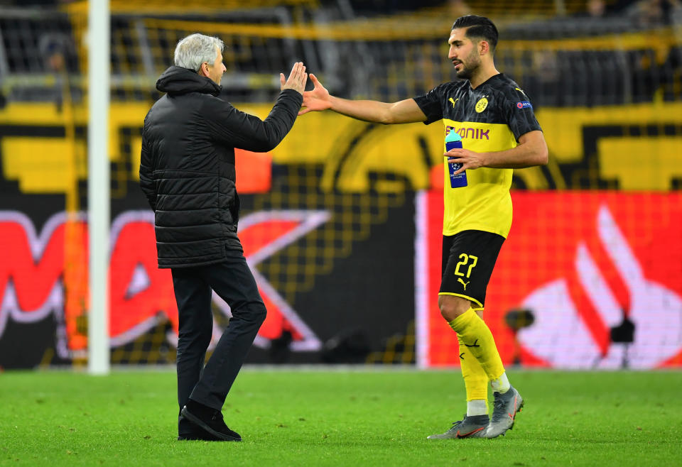 Lucien Favre und Emre Can (Photo by Stuart Franklin/Bongarts/Getty Images)