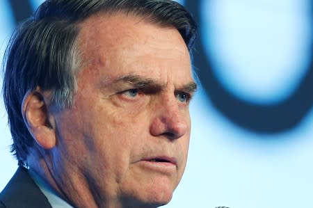 FILE PHOTO: Brazil's President Jair Bolsonaro speaks during the Brazilian Steel Conference in Brasilia