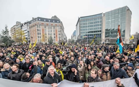 Brussels deomonstration - Credit: JONAS ROOSENS/AFP/Getty Images