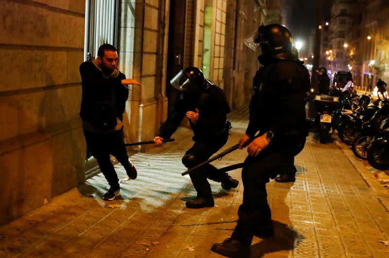 Protest against the closure of bars and gyms, amidst the coronavirus disease (COVID-19) outbreak, in Barcelona