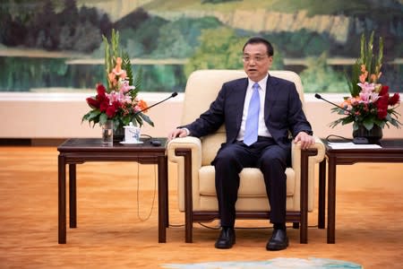 Chinese Premier Li Keqiang meets South Korean Foreign Minister Kang Kyung-wha and Japanese Foreign Minister Taro Kono in Beijing