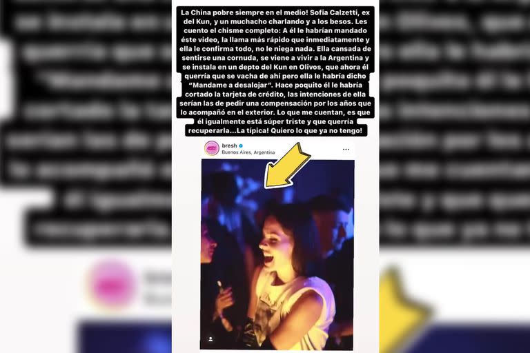 Sofía Calzetti habria estado a los besos con un chico (Captura Instagram @gossipeame)