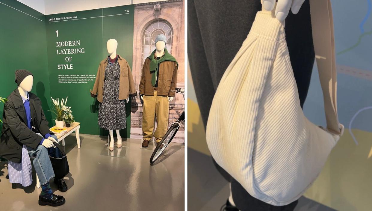 Uniqlo recently showcased their Autumn/Winter'23 collection at a media event; the Uniqlo Round Mini Shoulder bag. (PHOTO: Reta Lee/Yahoo Life Singapore)