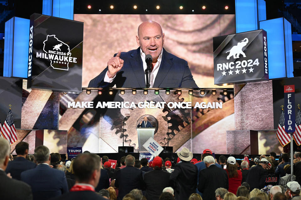 White speaks during the last day of the 2024 Republican National Convention in Milwaukee on July 18, 2024. <span class="copyright">Jim Watson—AFP/Getty Images</span>