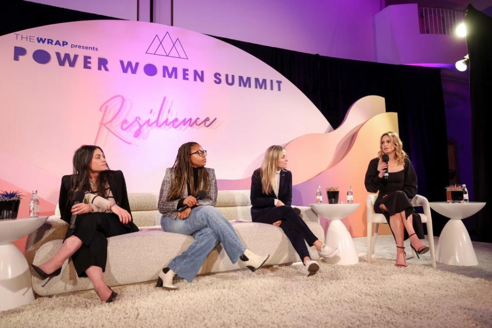 (L-R) Carolyn Moneta, Mika Pryce, Tana Nugent Jamieson and Sophia Amoruso at The Wrap's Power Women Summit, Maybourne Hotel, Beverly Hills, California on Dec 5, 2023.